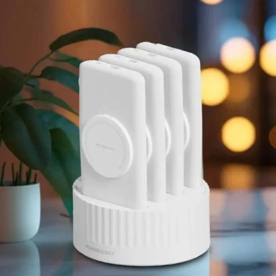 Powerology 4In1 Station 10000Mah Pd 100W Qc Wireless Power Bank - White